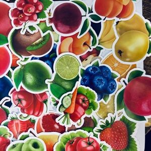 35 Fruit and Veggies Stickers, NWT